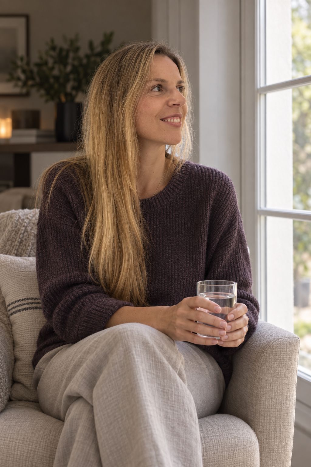 Nina by a window